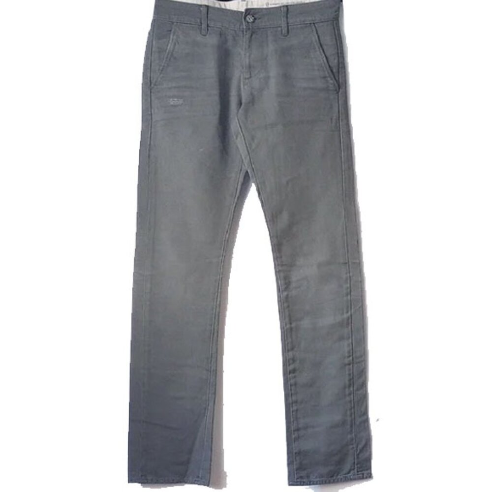 AG Aged Vintage Khaki Cotton Chino Pants 26 31x33 Gray Straight Leg Low Rise